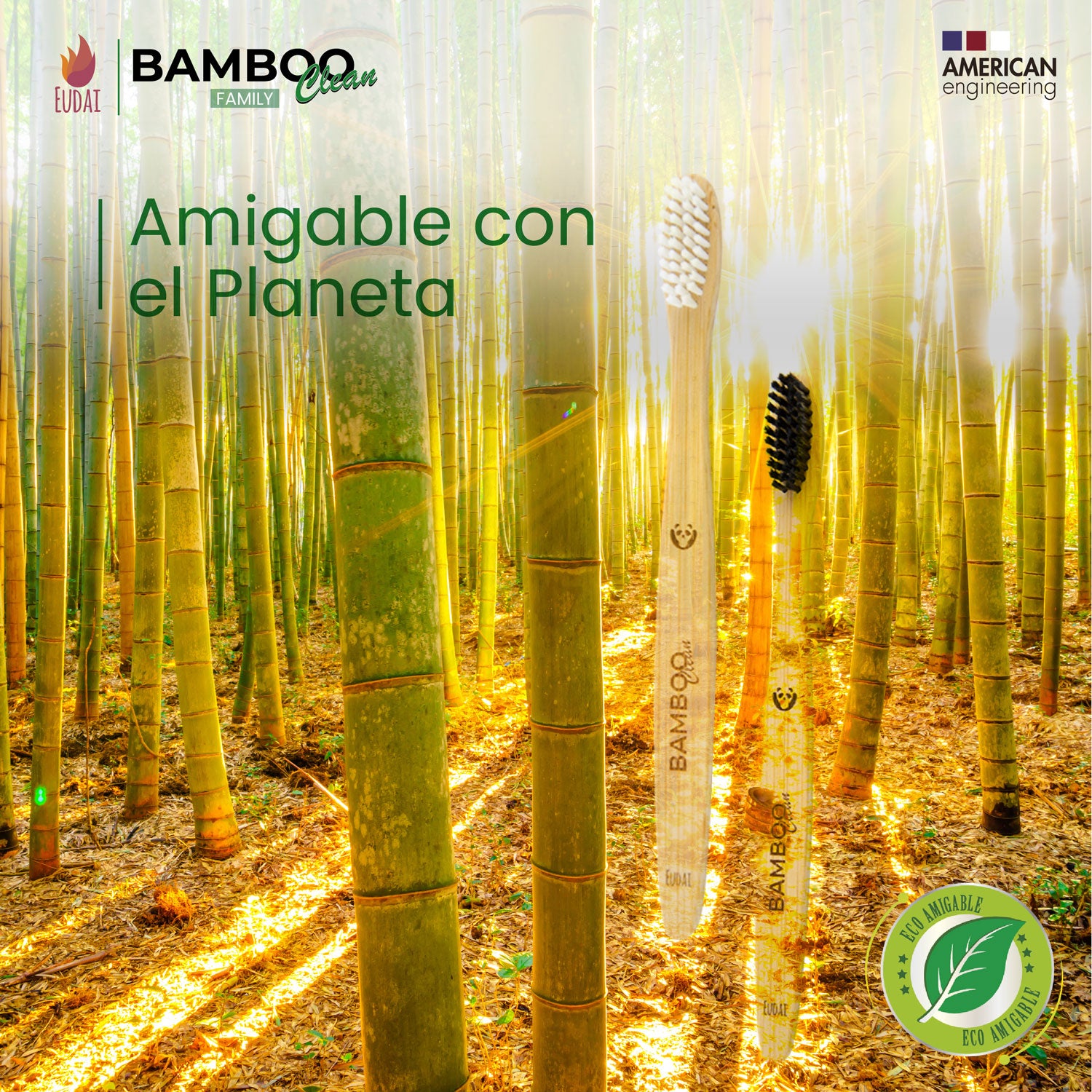 12 Cepillos de Bambú