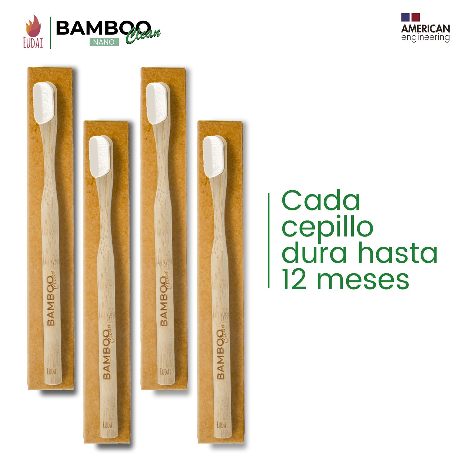 4 Cepillos de Bambú Nano