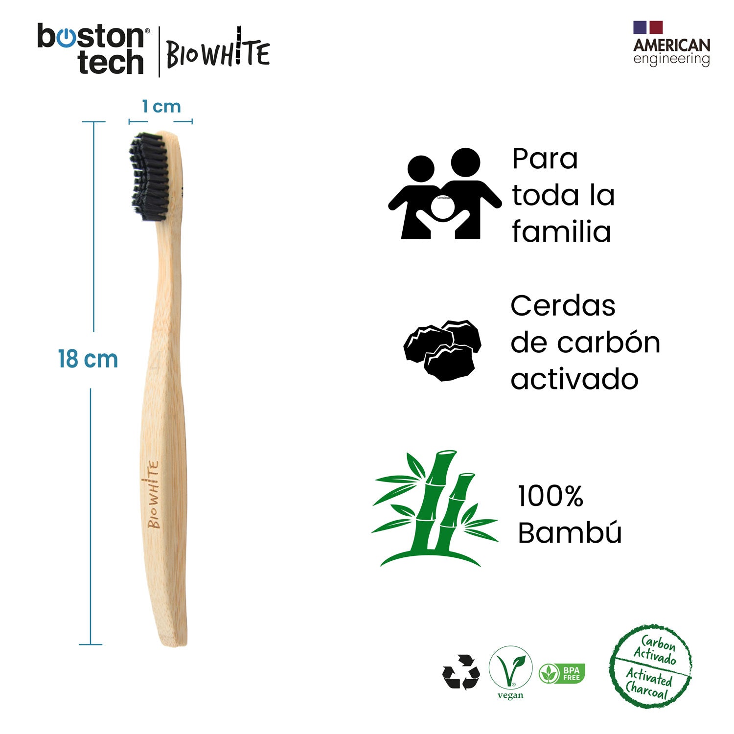4 Cepillos de Bambú