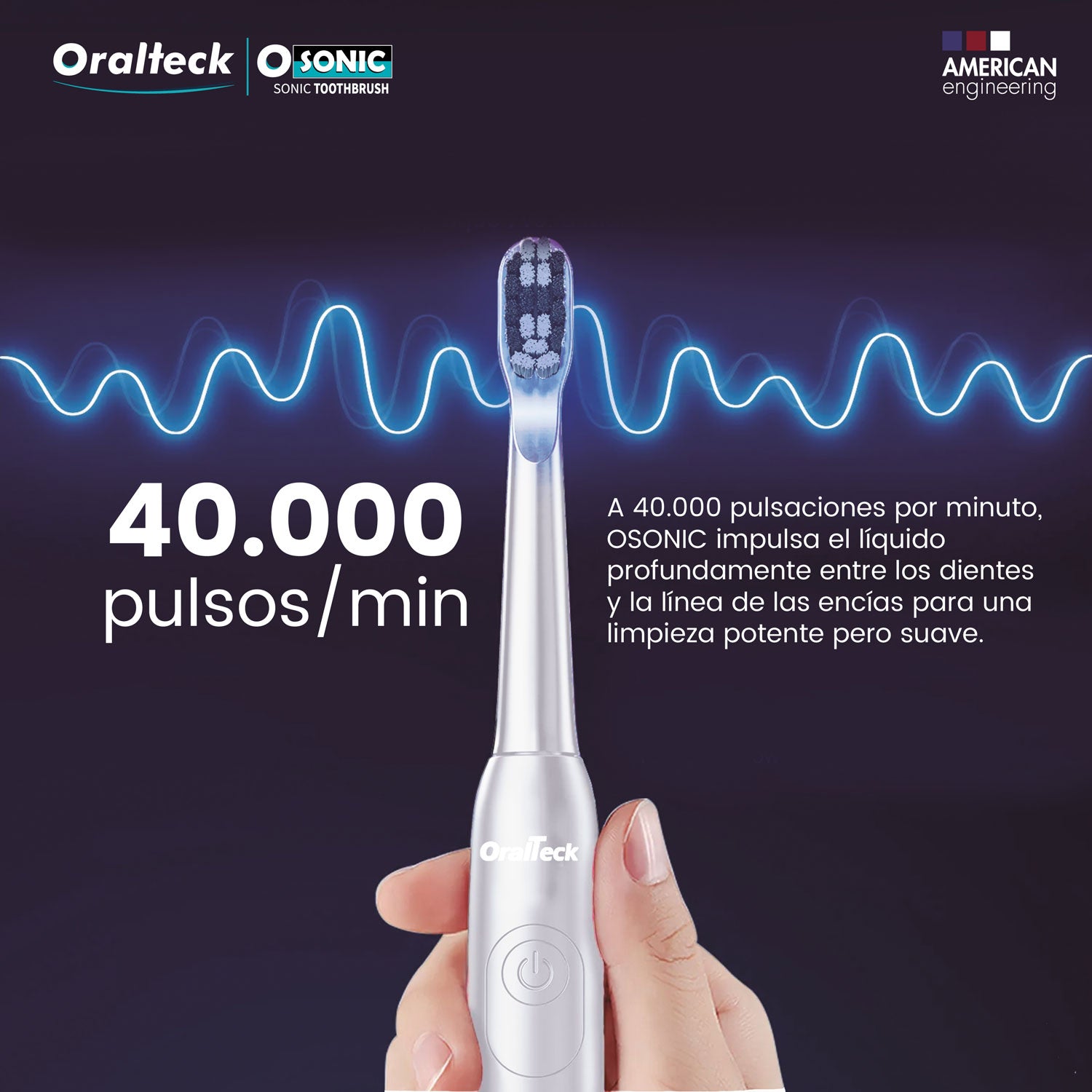 OSONIC Cepillo de Dientes Eléctrico Sónico. (Blanco)