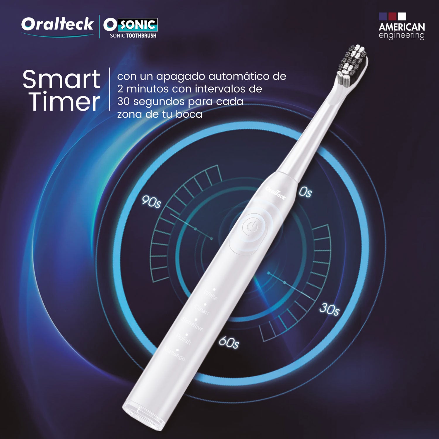 OSONIC Cepillo de Dientes Eléctrico Sónico. (Blanco)