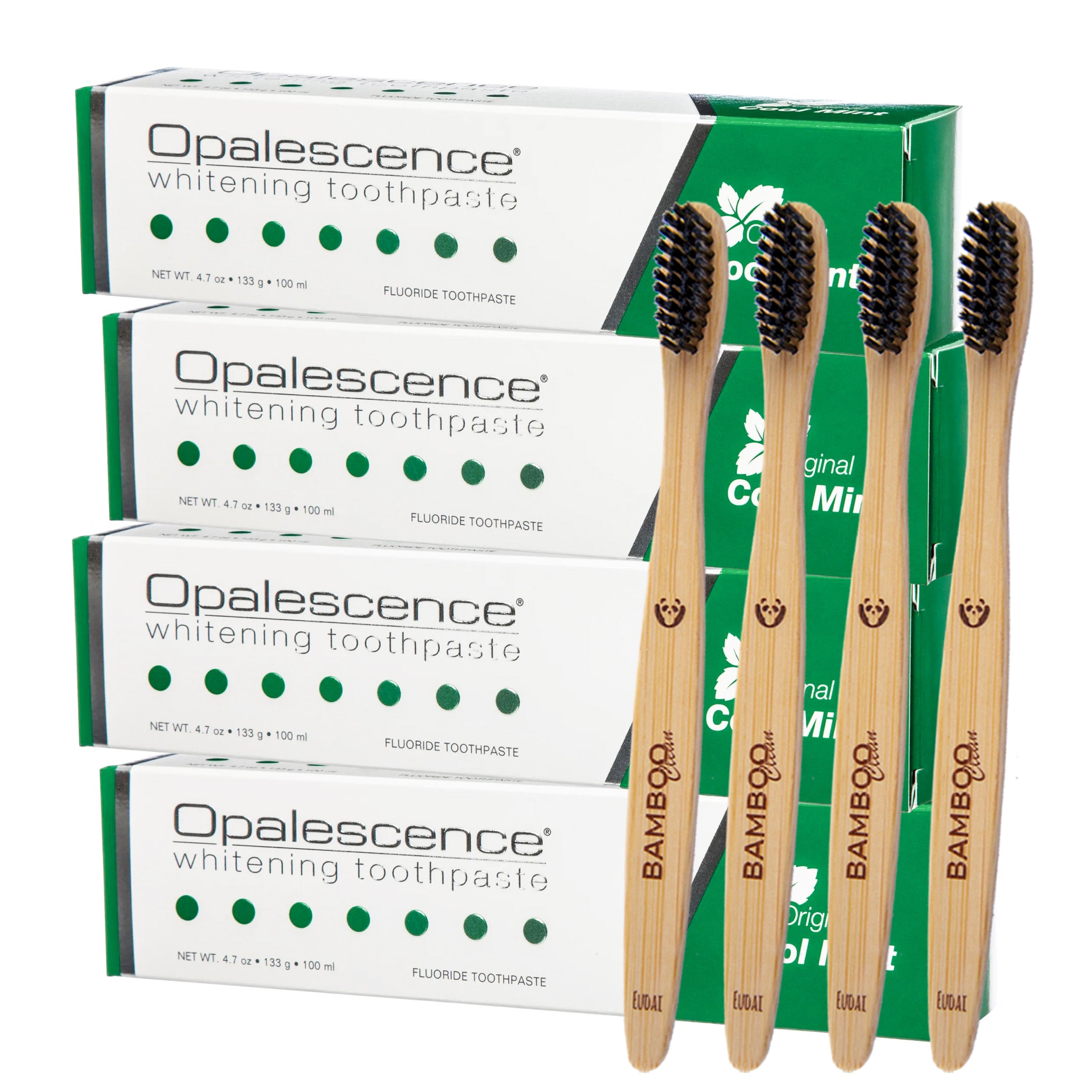 Pasta Dental Opalescence 4 unidades + Regalo: 4 Cepillos de Bambú